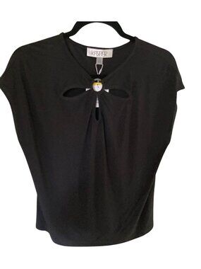 KASPER WOMENS KEYHOLE RING SHORT-SLE BLACK PM  NWT
